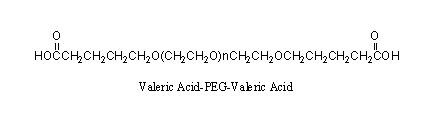 VA-PEG-VA，双戊酸基修饰聚乙二醇，戊酸-聚乙二醇-戊酸，Valeric Acid-PEG-Valeric Acid