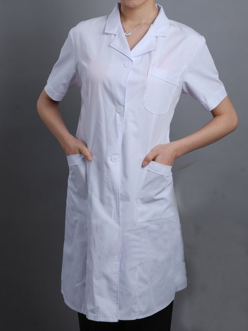 夏装女式白色短袖 白大褂 医师服