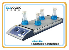 SCILOGEX赛洛捷克 MS-H-S10 10通道标准加热型磁力搅拌器