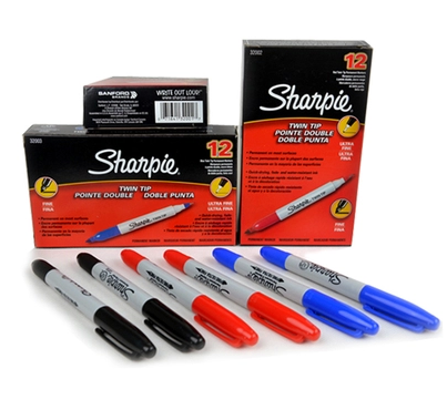 原装进口 Sharpie记号笔Marker笔 黑色,红色,蓝色 12支/盒
