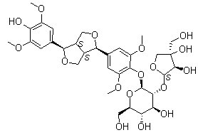 (-)-丁香树脂酚-4-O-Β-D-呋喃芹糖基-(1→2)-Β-D-吡喃葡萄糖苷