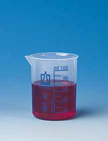 烧杯，低型，PP材质，2000: 200 ml，蓝色刻度