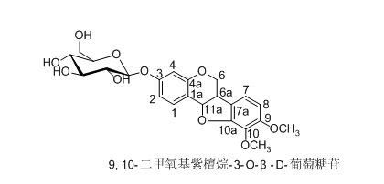 9, 10-二甲氧基紫檀烷-3-O-β-D-葡萄糖苷；黄芪紫檀烷-3-O-β-D-葡萄糖苷