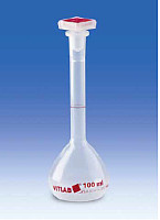 VITLAB®容量瓶，PMP，A级，带PP材质NS塞盖