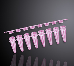 巴罗克biologix0.2毫升八连平盖PCR管，粉色60-0188