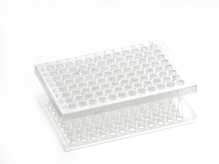96孔0.2ml透明半裙边双材料PCR板  