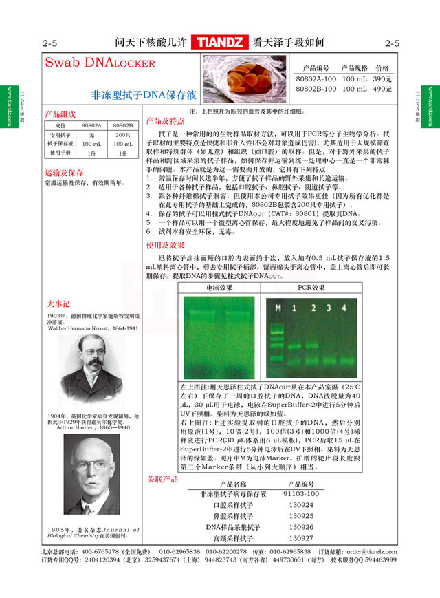 非冻型拭子DNA保存液