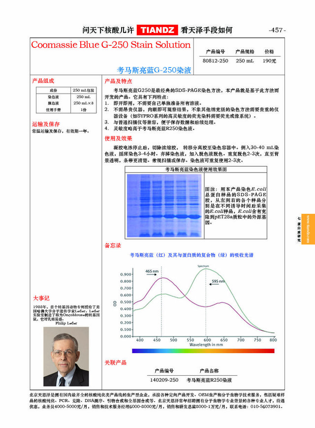 考马斯亮蓝G-250染液