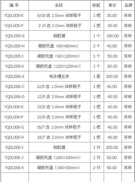 东林琼脂糖水平电泳槽系列（标配价格）