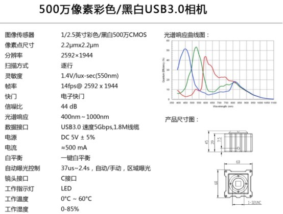 500万像素显微镜摄像头