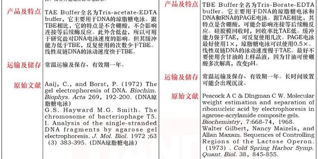 TBE 电泳液 ,10×250mL说明书